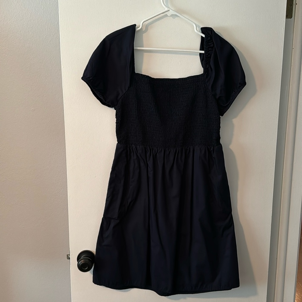 Loft navy smocked dress size M